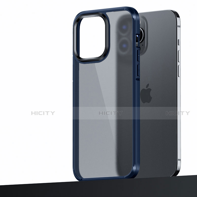 Funda Bumper Silicona y Plastico Mate Carcasa U04 para Apple iPhone 14 Pro Azul