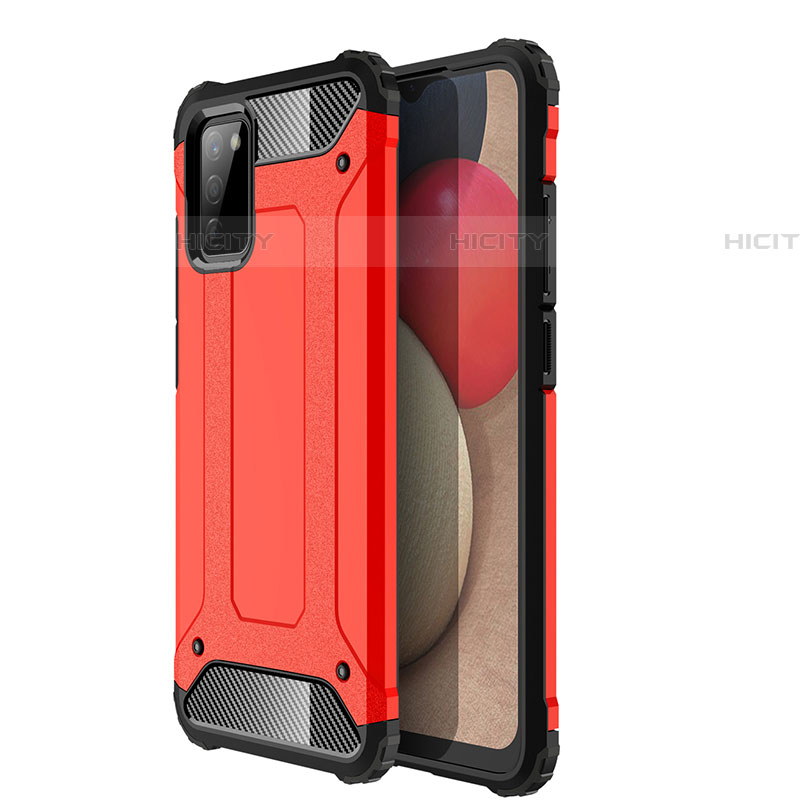Funda Bumper Silicona y Plastico Mate Carcasa WL1 para Samsung Galaxy A03s Rojo
