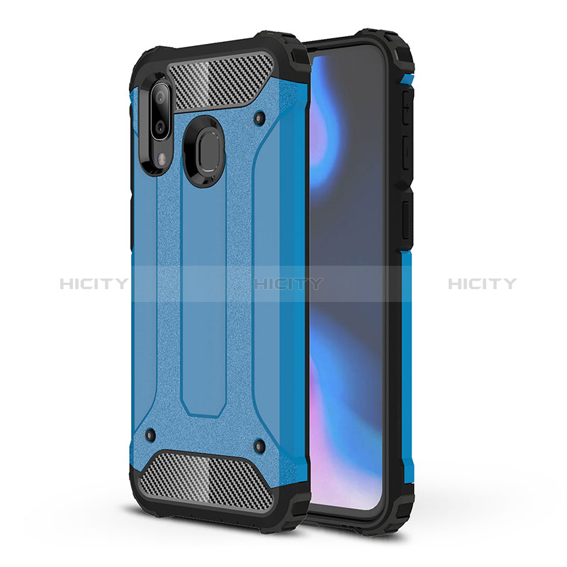 Funda Bumper Silicona y Plastico Mate Carcasa WL1 para Samsung Galaxy A40 Azul