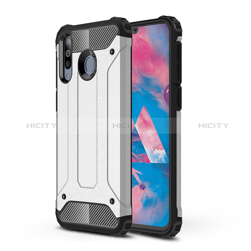 Funda Bumper Silicona y Plastico Mate Carcasa WL1 para Samsung Galaxy A40s Plata