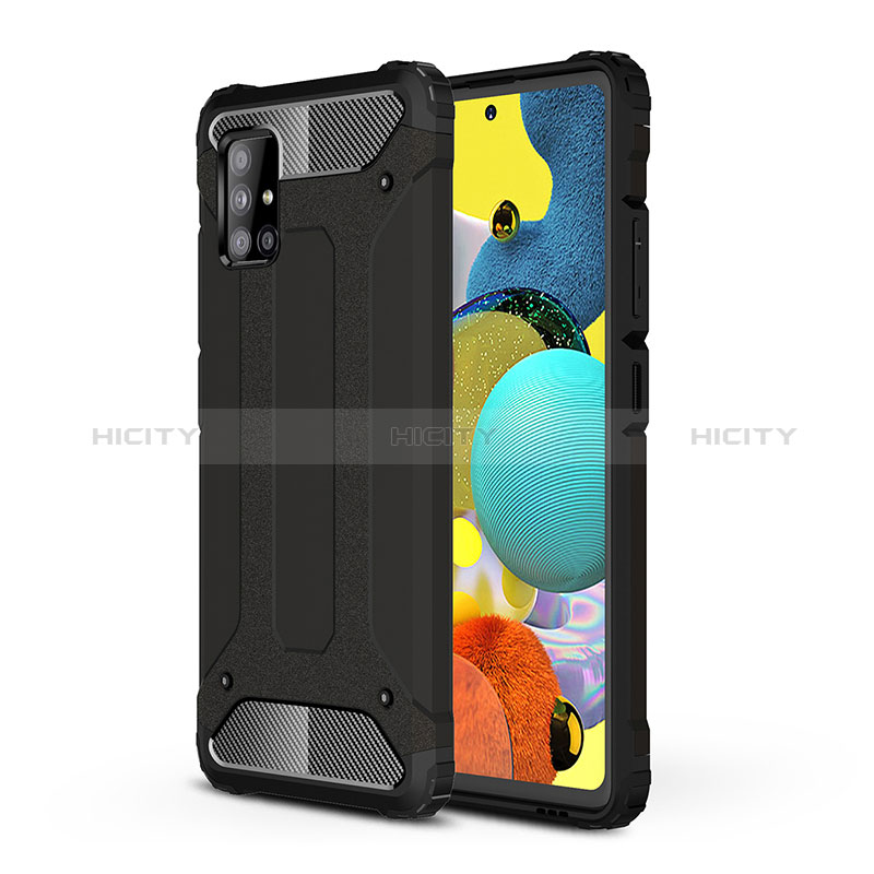 Funda Bumper Silicona y Plastico Mate Carcasa WL1 para Samsung Galaxy A51 4G Negro