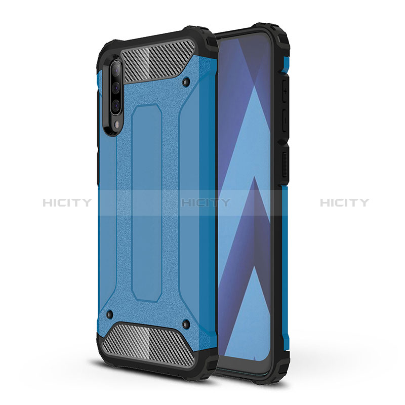 Funda Bumper Silicona y Plastico Mate Carcasa WL1 para Samsung Galaxy A70 Azul