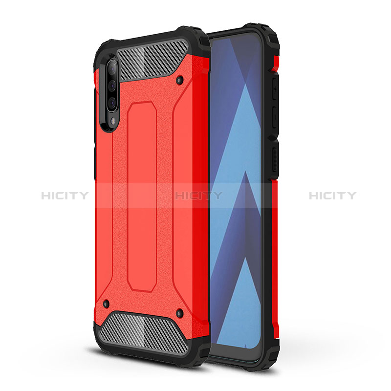 Funda Bumper Silicona y Plastico Mate Carcasa WL1 para Samsung Galaxy A70 Rojo