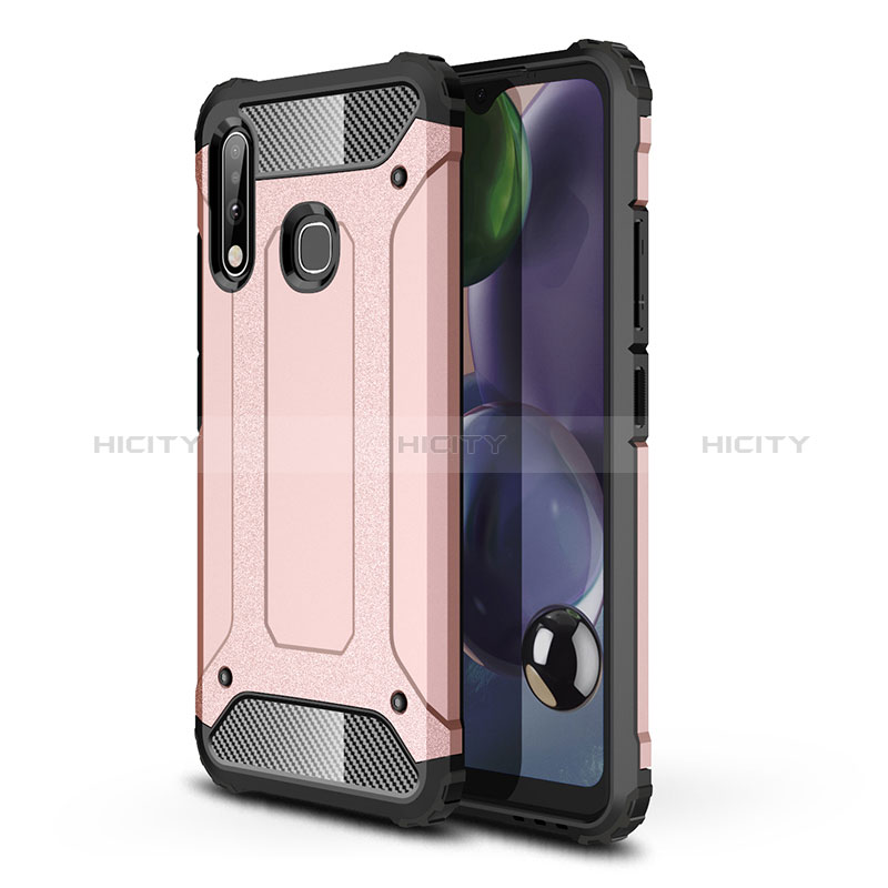 Funda Bumper Silicona y Plastico Mate Carcasa WL1 para Samsung Galaxy A70E Oro Rosa