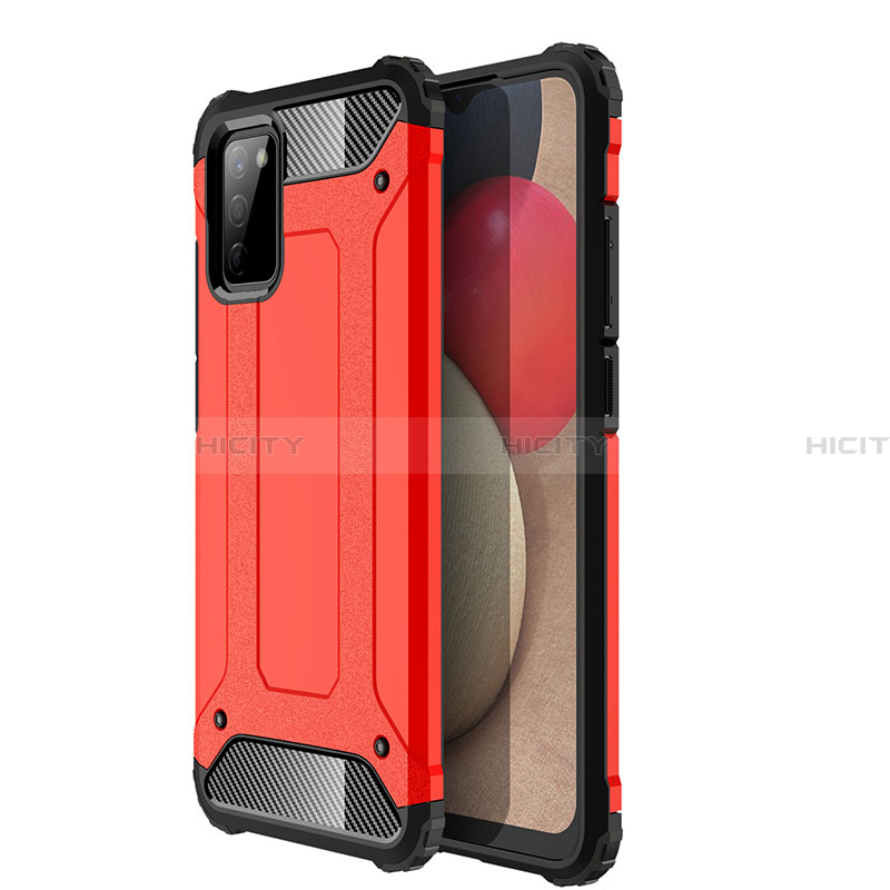 Funda Bumper Silicona y Plastico Mate Carcasa WL1 para Samsung Galaxy F02S SM-E025F Rojo