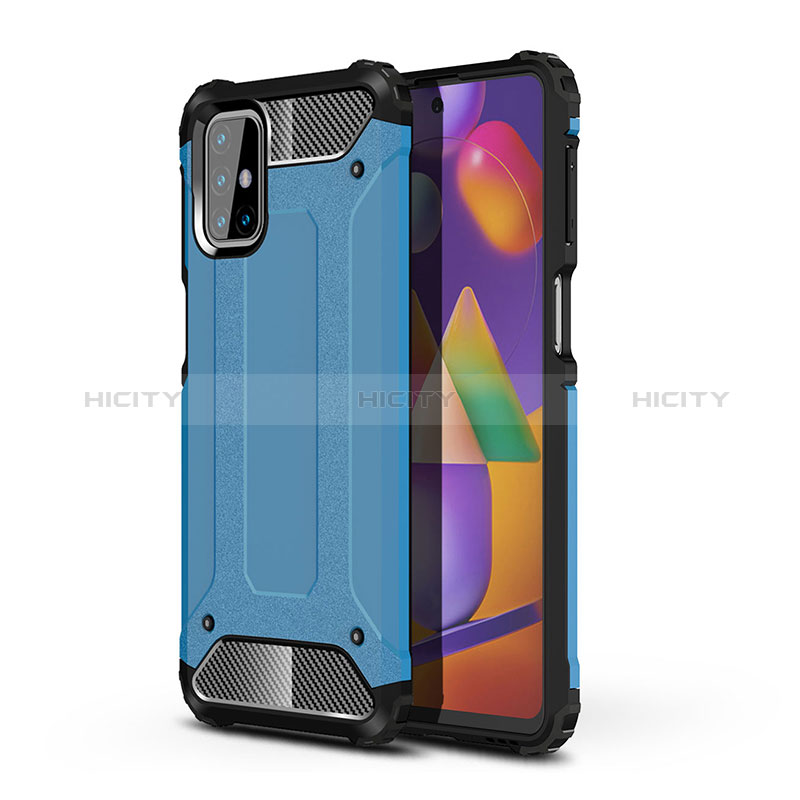 Funda Bumper Silicona y Plastico Mate Carcasa WL1 para Samsung Galaxy M31s Azul