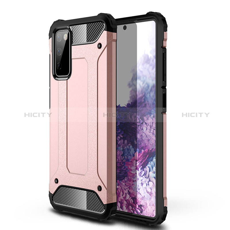 Funda Bumper Silicona y Plastico Mate Carcasa WL1 para Samsung Galaxy S20 FE 4G Oro Rosa