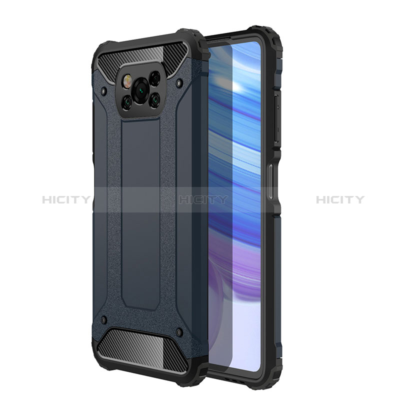 Funda Bumper Silicona y Plastico Mate Carcasa WL1 para Xiaomi Poco X3 Pro Azul Real