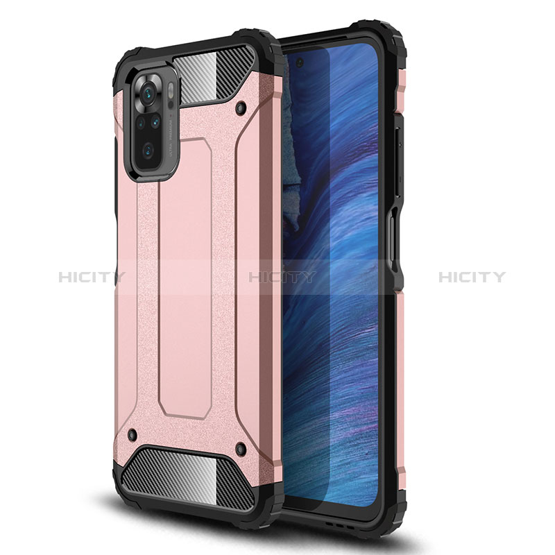 Funda Bumper Silicona y Plastico Mate Carcasa WL1 para Xiaomi Redmi Note 11 SE India 4G Oro Rosa