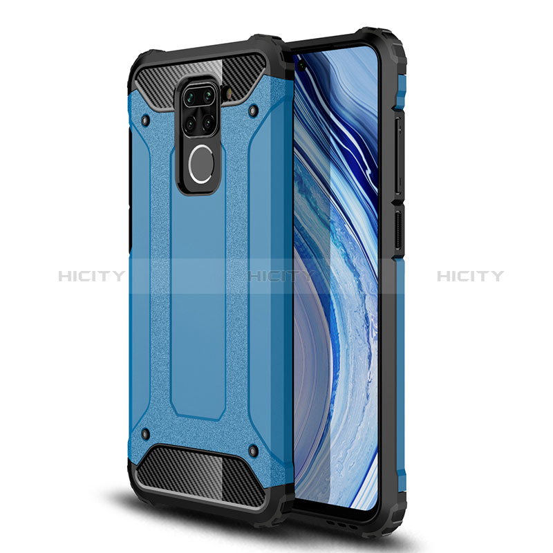 Funda Bumper Silicona y Plastico Mate Carcasa WL1 para Xiaomi Redmi Note 9 Azul