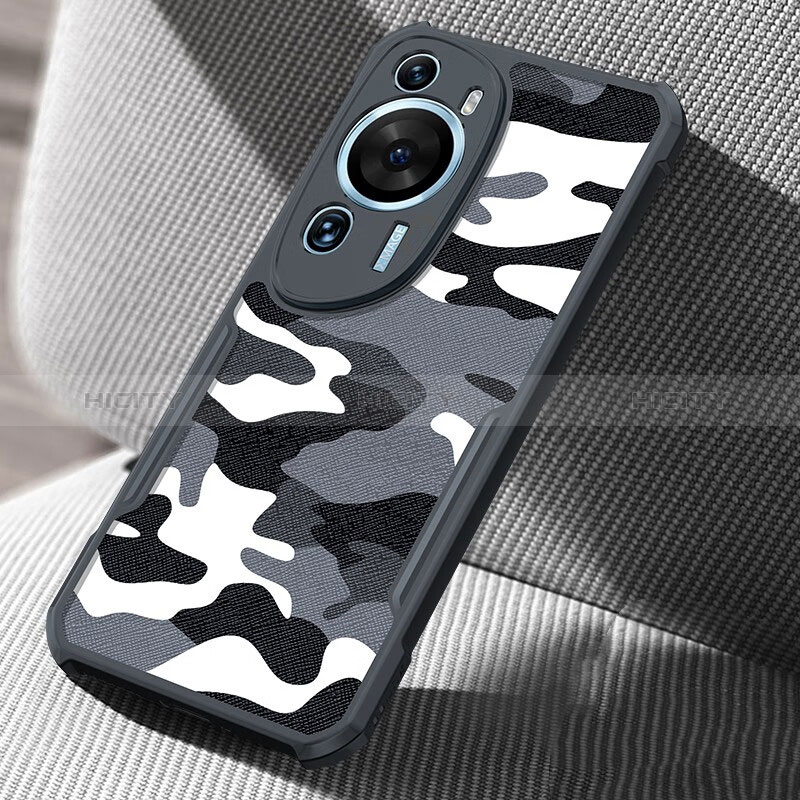 Funda Bumper Silicona y Plastico Mate Carcasa XD1 para Huawei P60 Art Negro