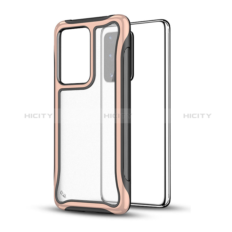 Funda Bumper Silicona y Plastico Mate Carcasa YF1 para Samsung Galaxy S20 Plus 5G Oro Rosa