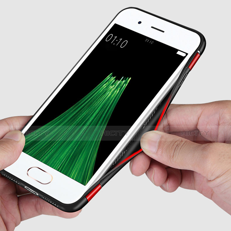 Funda Bumper Silicona y Plastico Mate con Anillo de dedo Soporte A03 para Apple iPhone 7 Plus Rojo