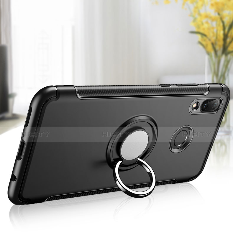 Funda Bumper Silicona y Plastico Mate con Anillo de dedo Soporte para Huawei Nova 3i Negro