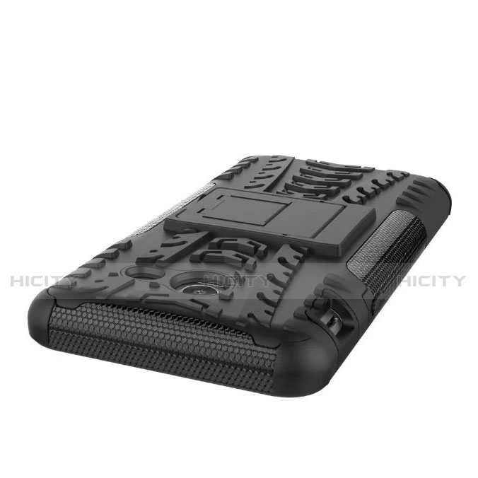 Funda Bumper Silicona y Plastico Mate con Soporte para Samsung Galaxy J5 (2017) Version Americaine Negro