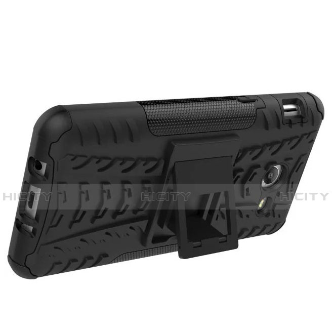 Funda Bumper Silicona y Plastico Mate con Soporte para Samsung Galaxy J5 (2017) Version Americaine Negro