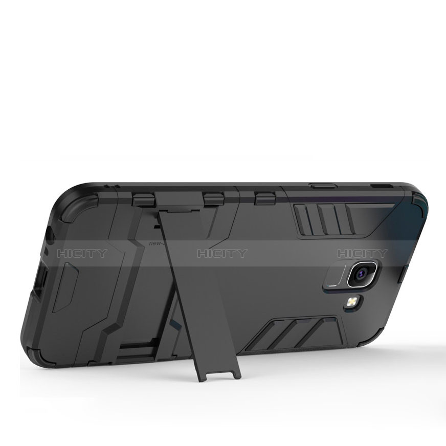 Funda Bumper Silicona y Plastico Mate con Soporte para Samsung Galaxy J6 (2018) J600F Negro