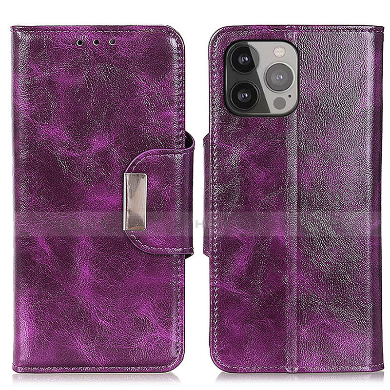 Funda de Cuero Cartera con Soporte Carcasa A01 para Apple iPhone 15 Pro