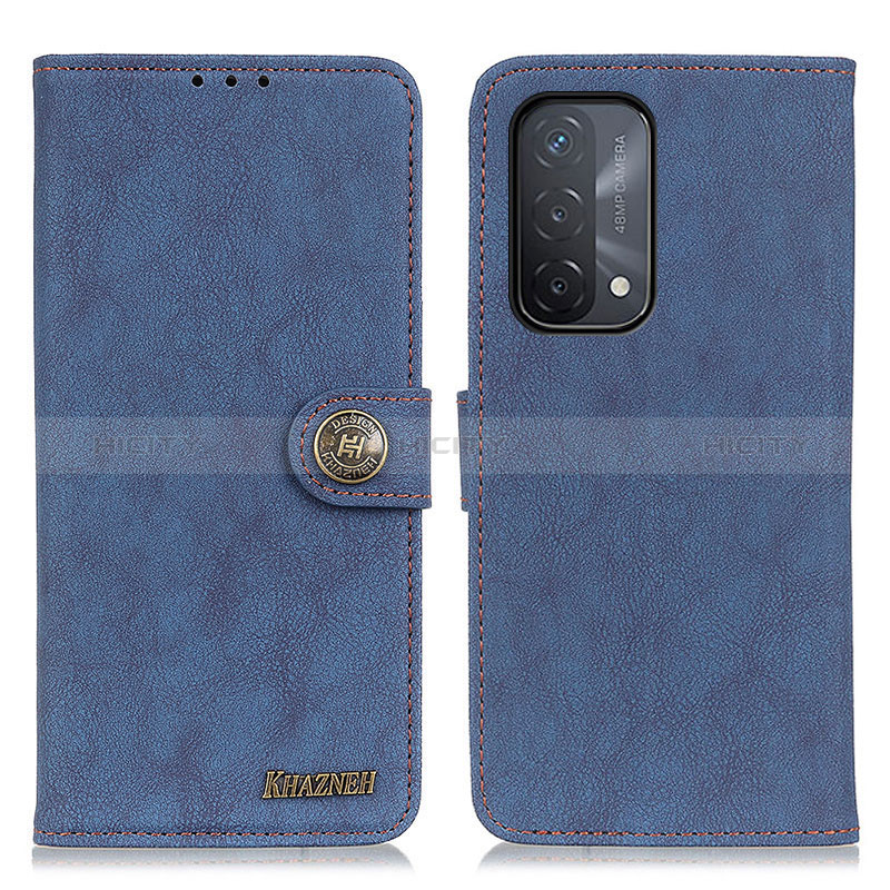 Funda de Cuero Cartera con Soporte Carcasa A01D para Oppo A54 5G Azul