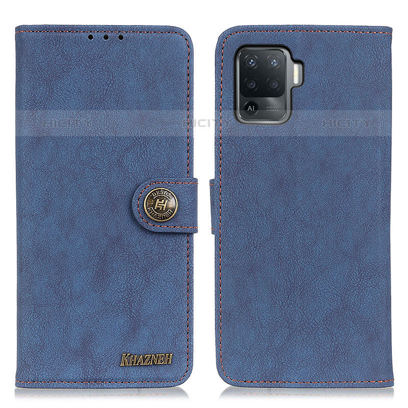 Funda de Cuero Cartera con Soporte Carcasa A01D para Oppo F19 Pro Azul