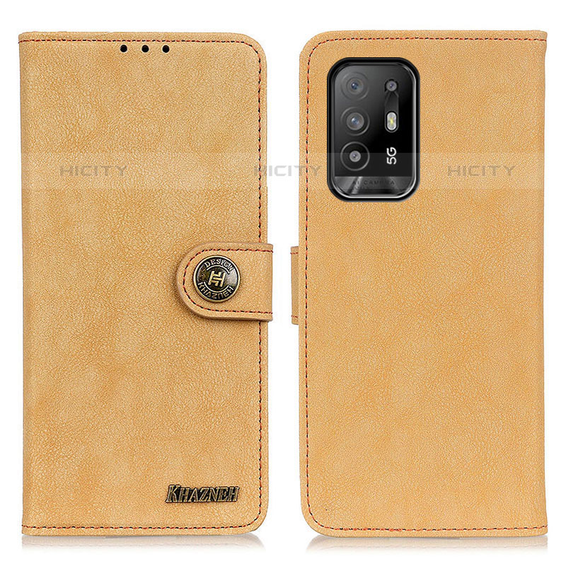 Funda de Cuero Cartera con Soporte Carcasa A01D para Oppo F19 Pro+ Plus 5G Oro