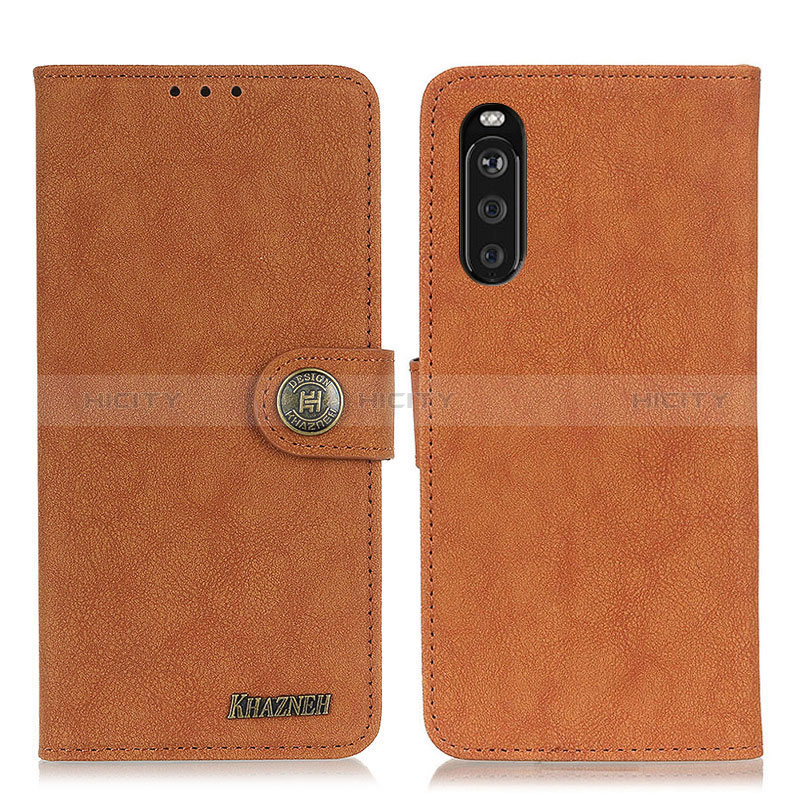 Funda de Cuero Cartera con Soporte Carcasa A01D para Sony Xperia 10 III SO-52B Marron