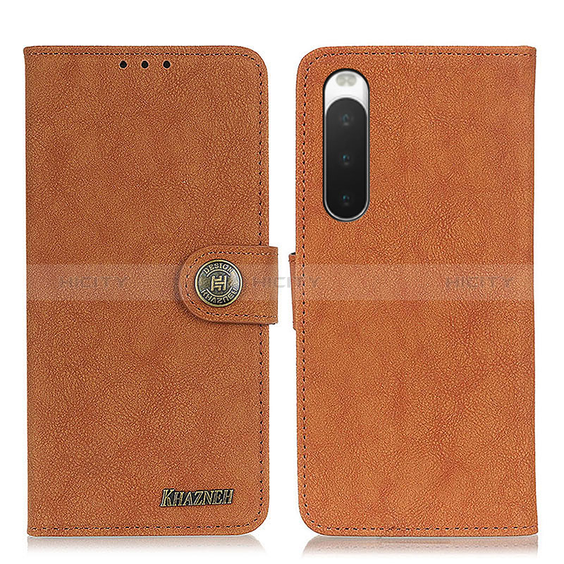 Funda de Cuero Cartera con Soporte Carcasa A01D para Sony Xperia 10 V Marron