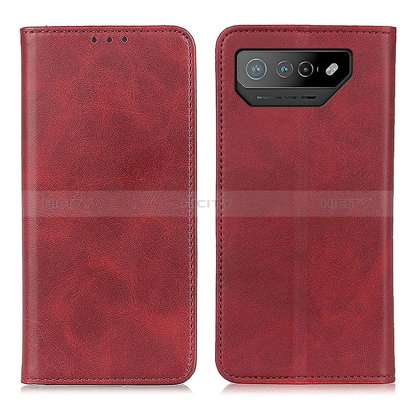 Funda de Cuero Cartera con Soporte Carcasa A02D para Asus ROG Phone 7 Rojo