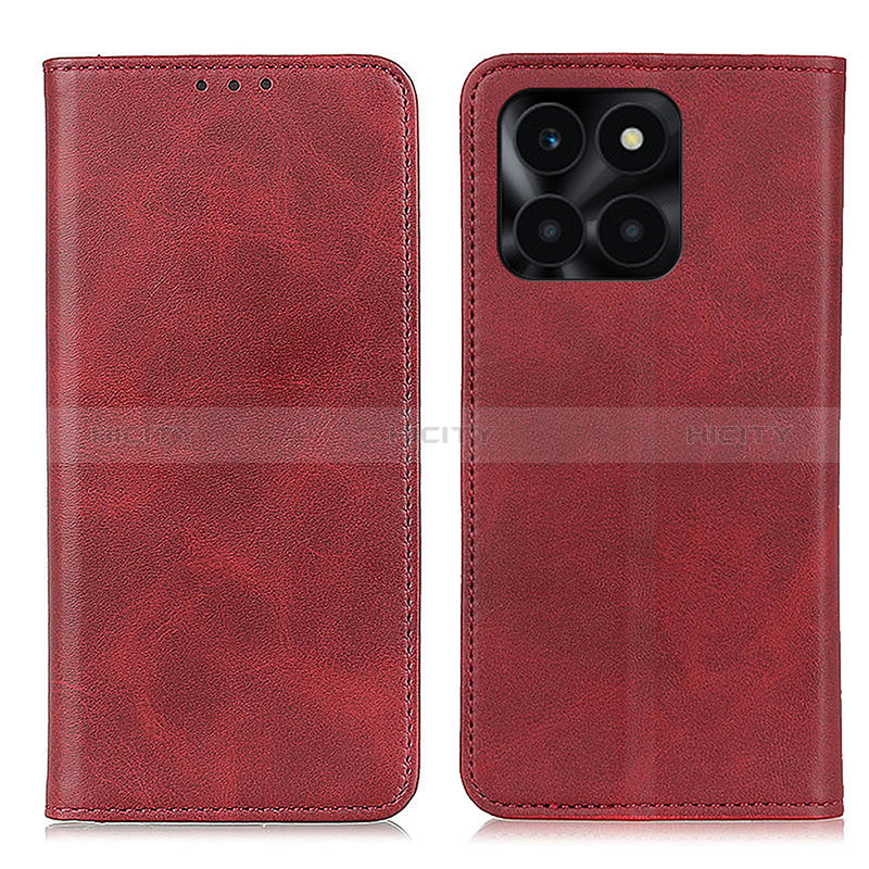 Funda de Cuero Cartera con Soporte Carcasa A02D para Huawei Honor X6a Rojo