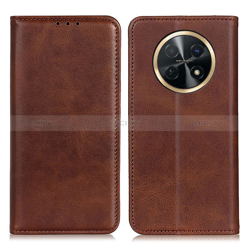 Funda de Cuero Cartera con Soporte Carcasa A02D para Huawei Nova Y91 Marron