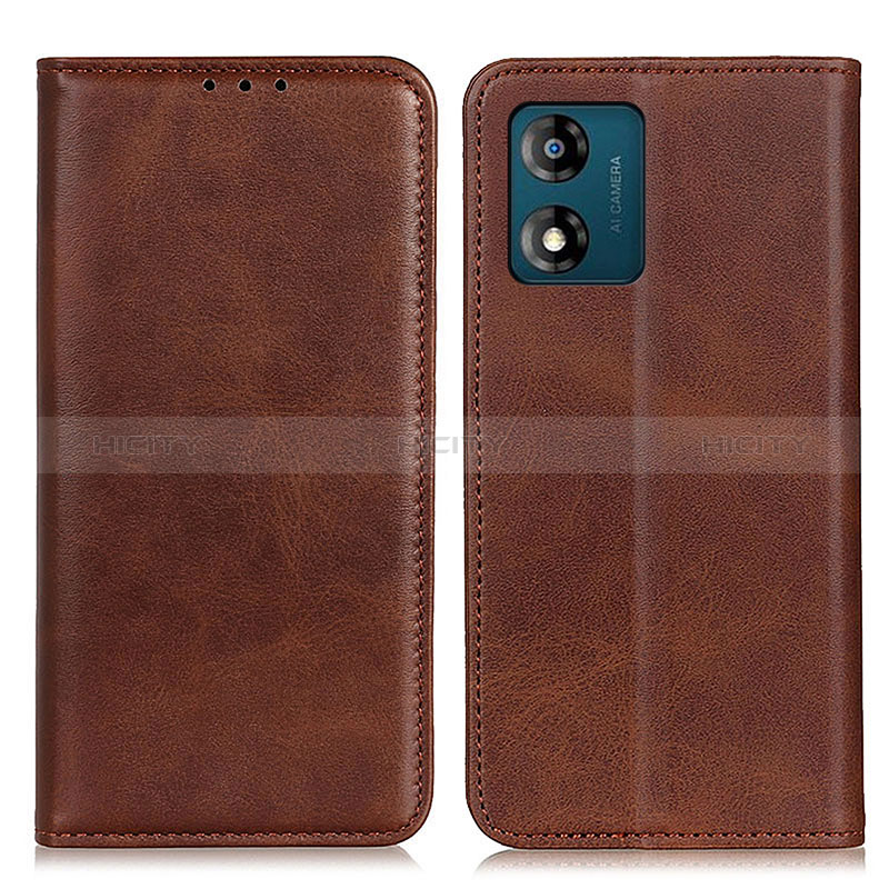 Funda de Cuero Cartera con Soporte Carcasa A02D para Motorola Moto E13 Marron