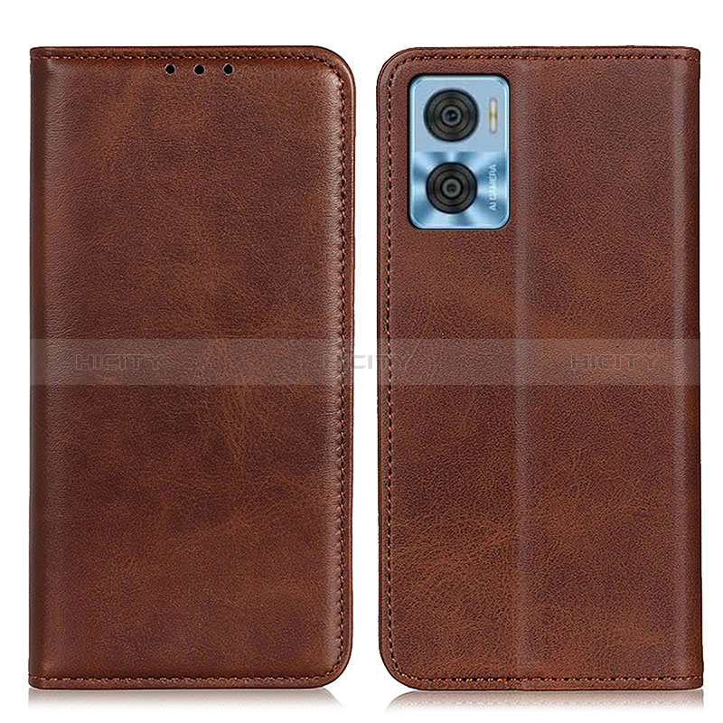 Funda de Cuero Cartera con Soporte Carcasa A02D para Motorola Moto E22i Marron