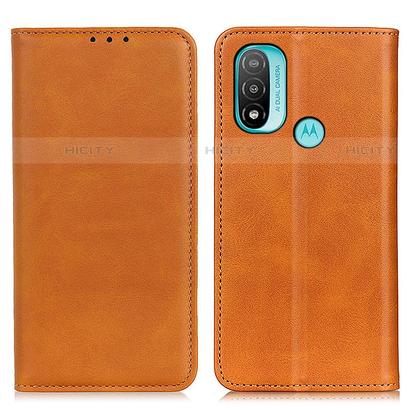 Funda de Cuero Cartera con Soporte Carcasa A02D para Motorola Moto E30 Marron Claro