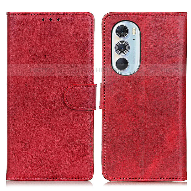 Funda de Cuero Cartera con Soporte Carcasa A02D para Motorola Moto Edge Plus (2022) 5G Rojo