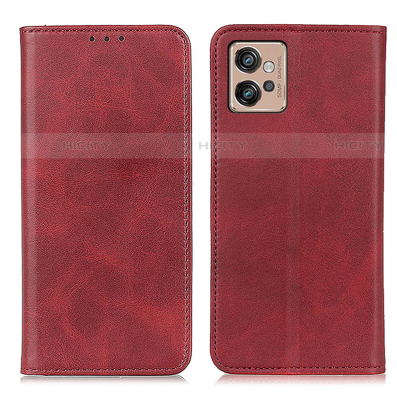 Funda de Cuero Cartera con Soporte Carcasa A02D para Motorola Moto G32 Rojo