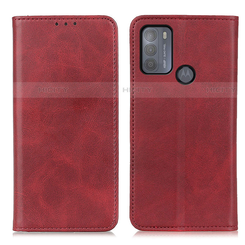 Funda de Cuero Cartera con Soporte Carcasa A02D para Motorola Moto G50 Rojo