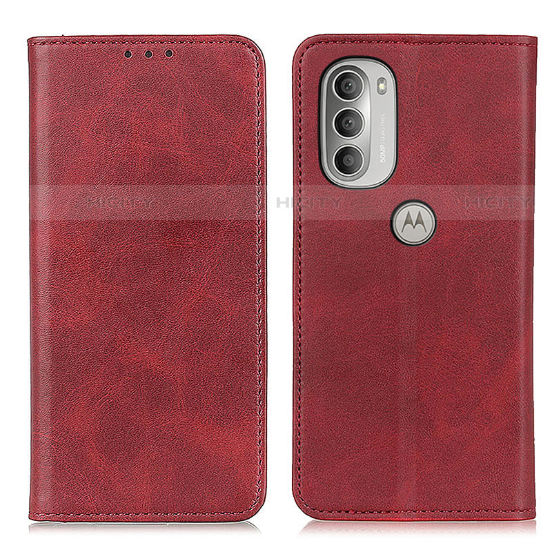 Funda de Cuero Cartera con Soporte Carcasa A02D para Motorola Moto G51 5G Rojo