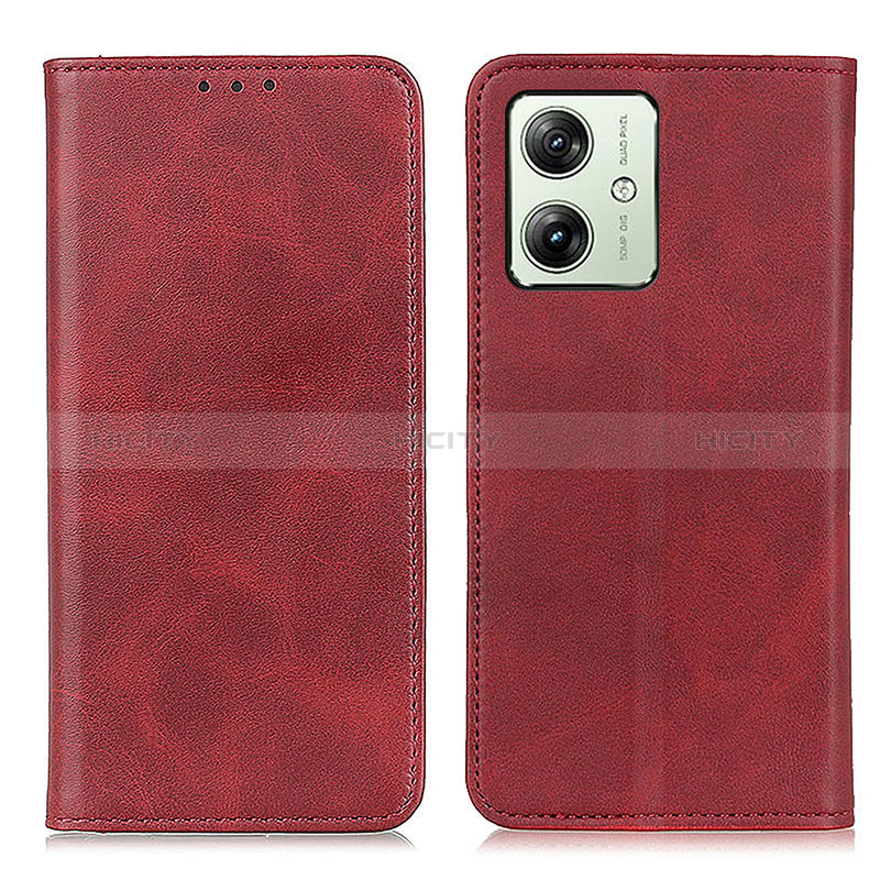 Funda de Cuero Cartera con Soporte Carcasa A02D para Motorola Moto G54 5G Rojo