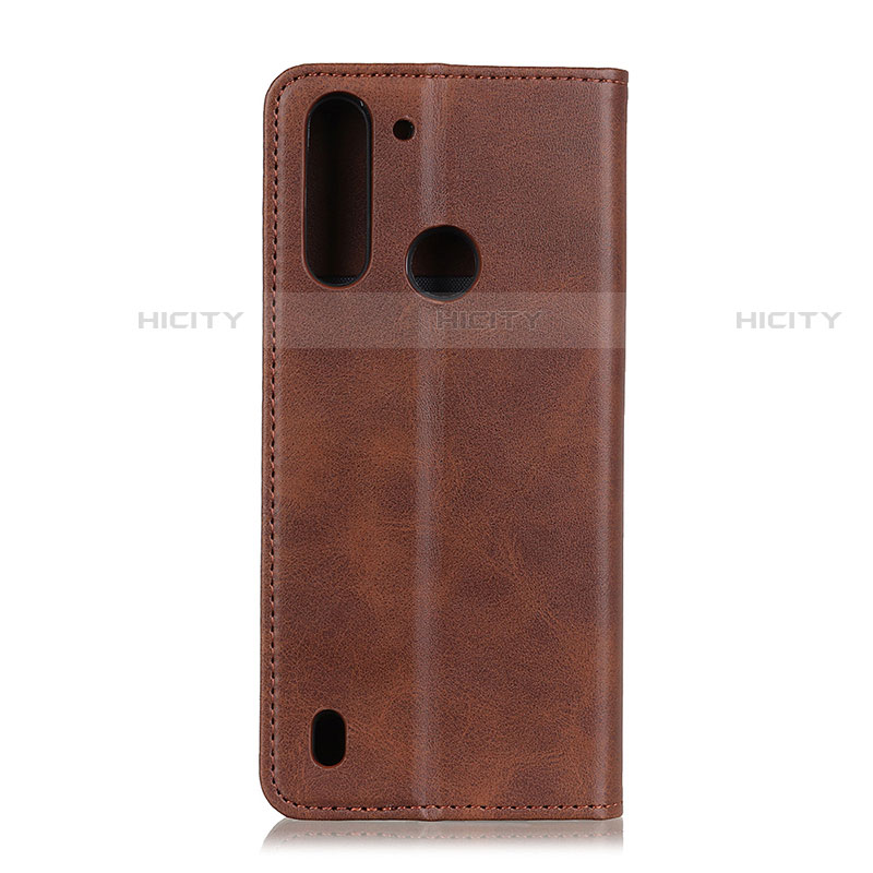 Funda de Cuero Cartera con Soporte Carcasa A02D para Motorola Moto One Fusion Marron