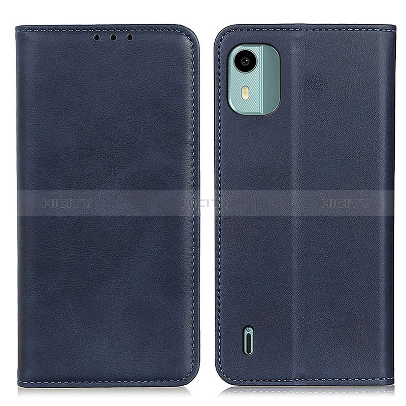 Funda de Cuero Cartera con Soporte Carcasa A02D para Nokia C12 Azul