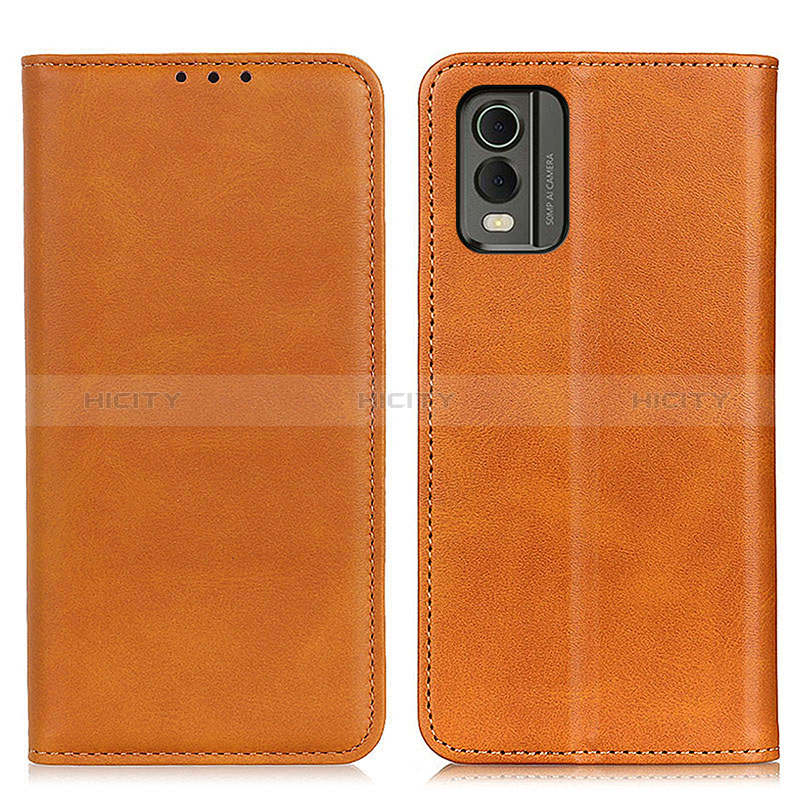 Funda de Cuero Cartera con Soporte Carcasa A02D para Nokia C32 Marron Claro