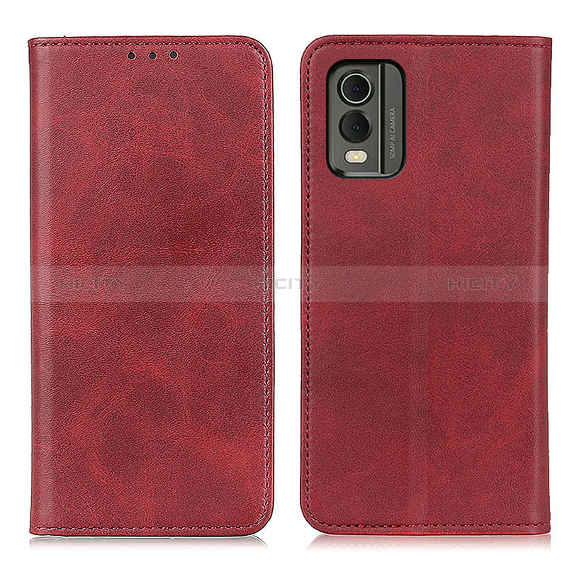 Funda de Cuero Cartera con Soporte Carcasa A02D para Nokia C32 Rojo