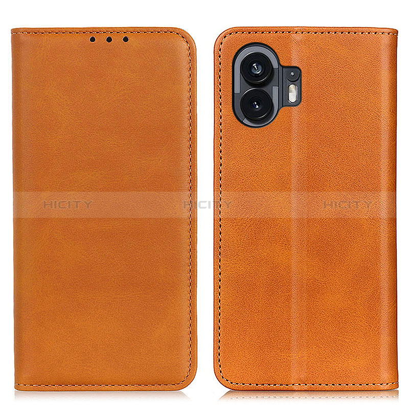 Funda de Cuero Cartera con Soporte Carcasa A02D para Nothing Phone 2 Marron Claro