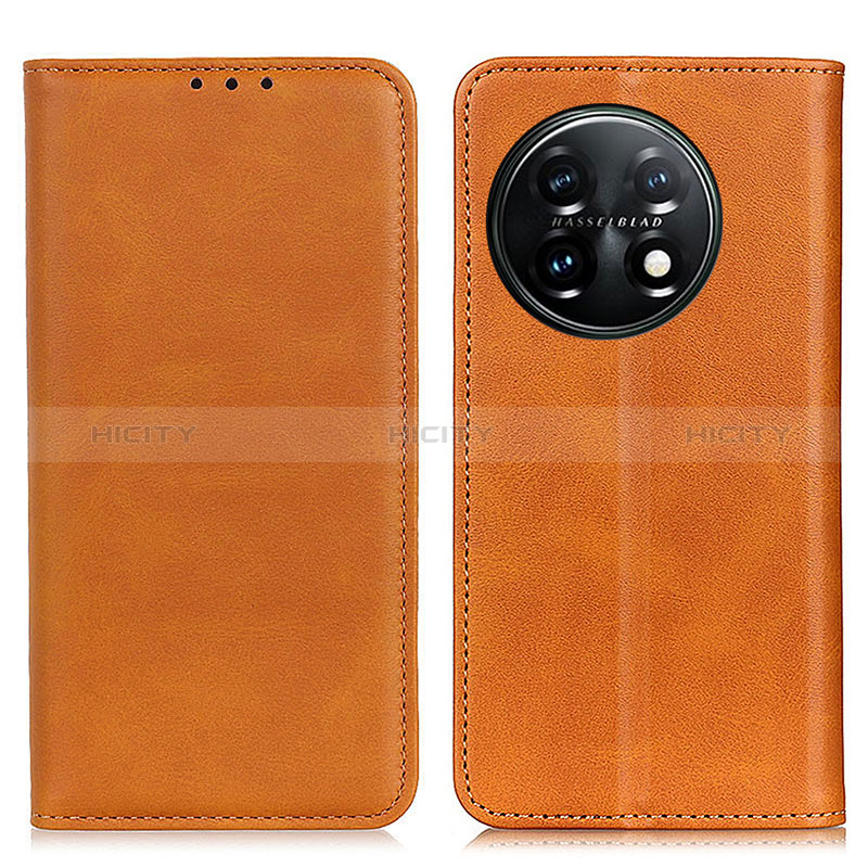 Funda de Cuero Cartera con Soporte Carcasa A02D para OnePlus 11 5G Marron Claro