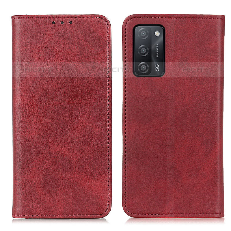 Funda de Cuero Cartera con Soporte Carcasa A02D para Oppo A53s 5G Rojo