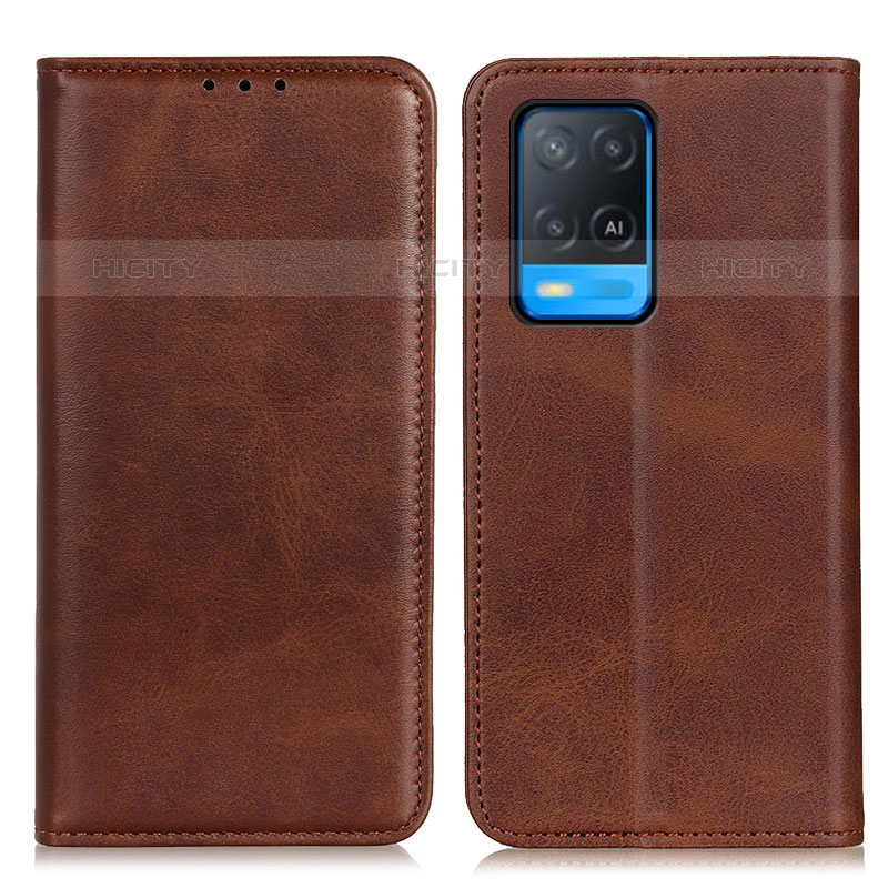 Funda de Cuero Cartera con Soporte Carcasa A02D para Oppo A54 4G Marron