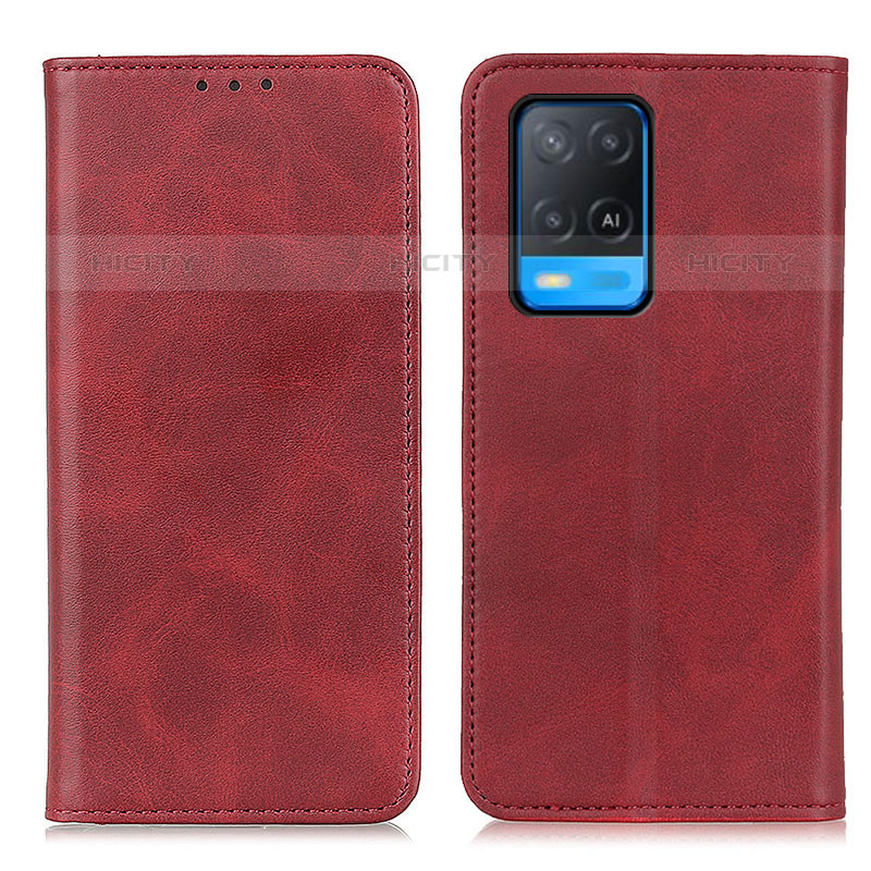 Funda de Cuero Cartera con Soporte Carcasa A02D para Oppo A54 4G Rojo