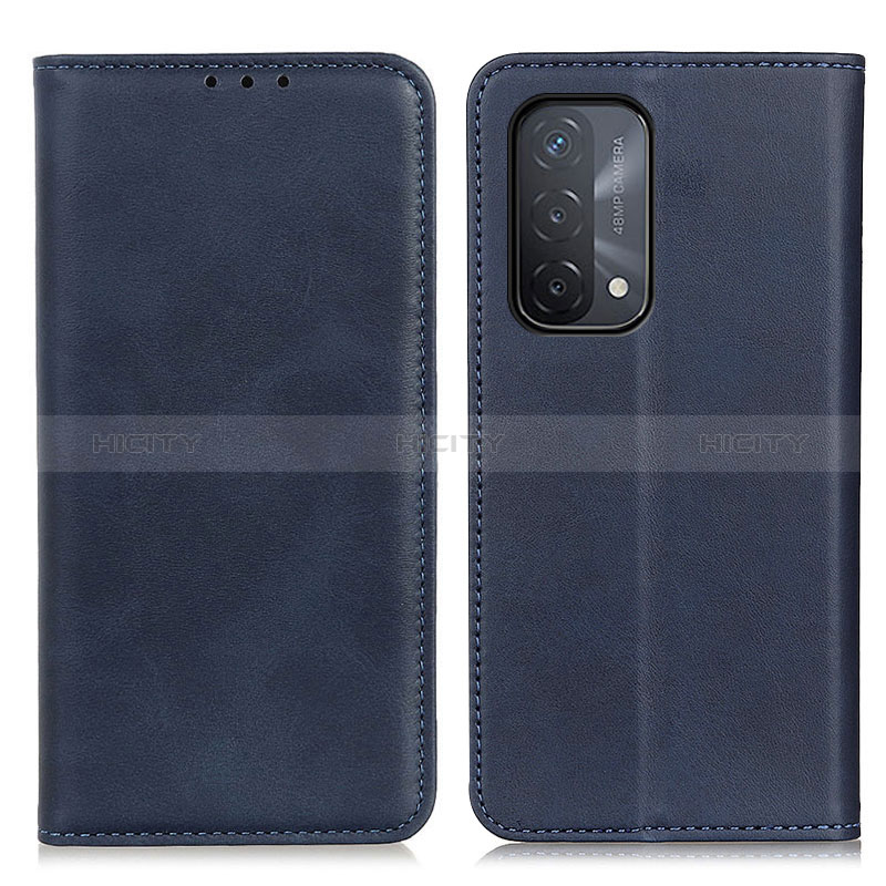 Funda de Cuero Cartera con Soporte Carcasa A02D para Oppo A74 5G Azul