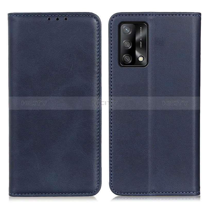 Funda de Cuero Cartera con Soporte Carcasa A02D para Oppo F19 Azul