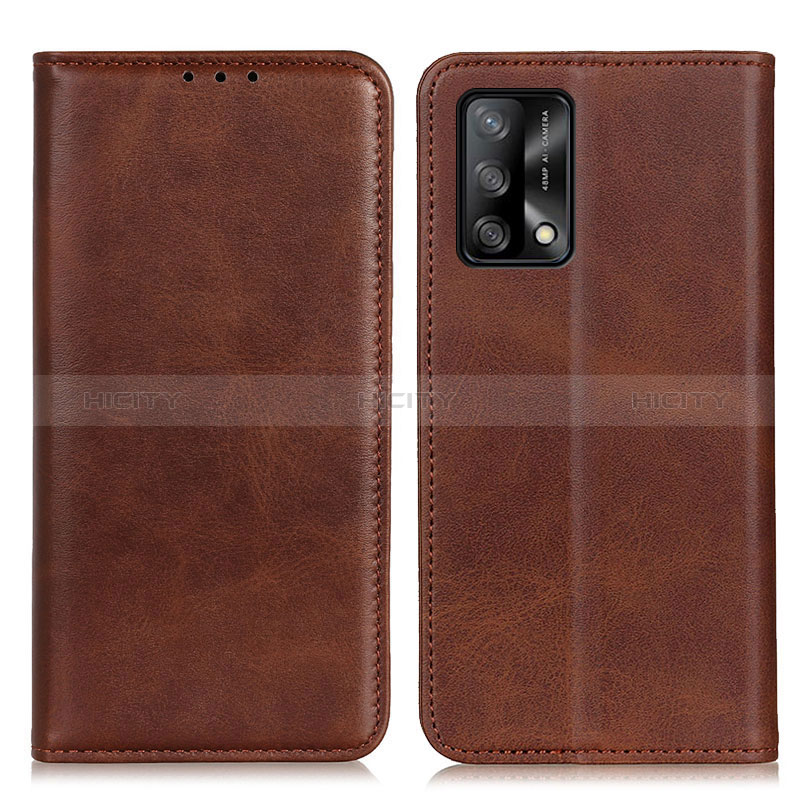 Funda de Cuero Cartera con Soporte Carcasa A02D para Oppo F19 Marron